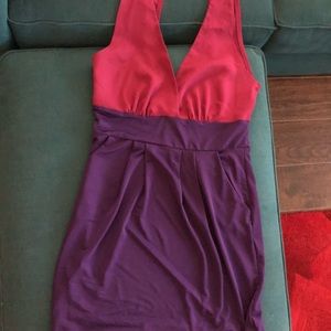 Fuchsia and Purple cocktail dress